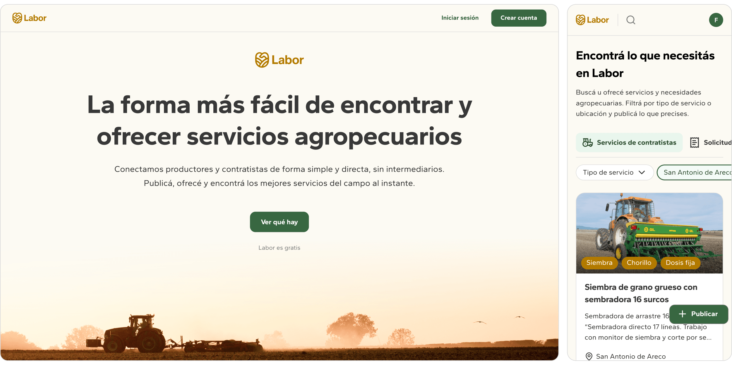 Labor – agricultural services marketplace